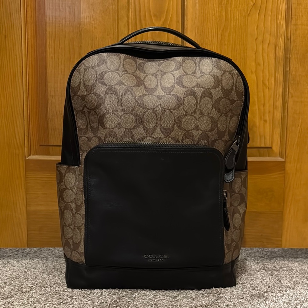 Coach Signature Canvas and Leather Backpack